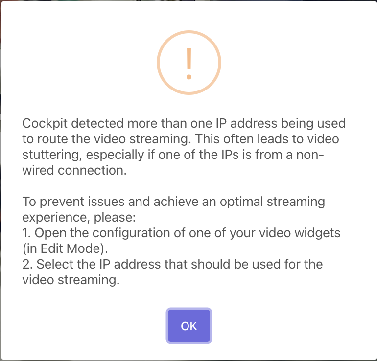 Video Multiple Ip Warning