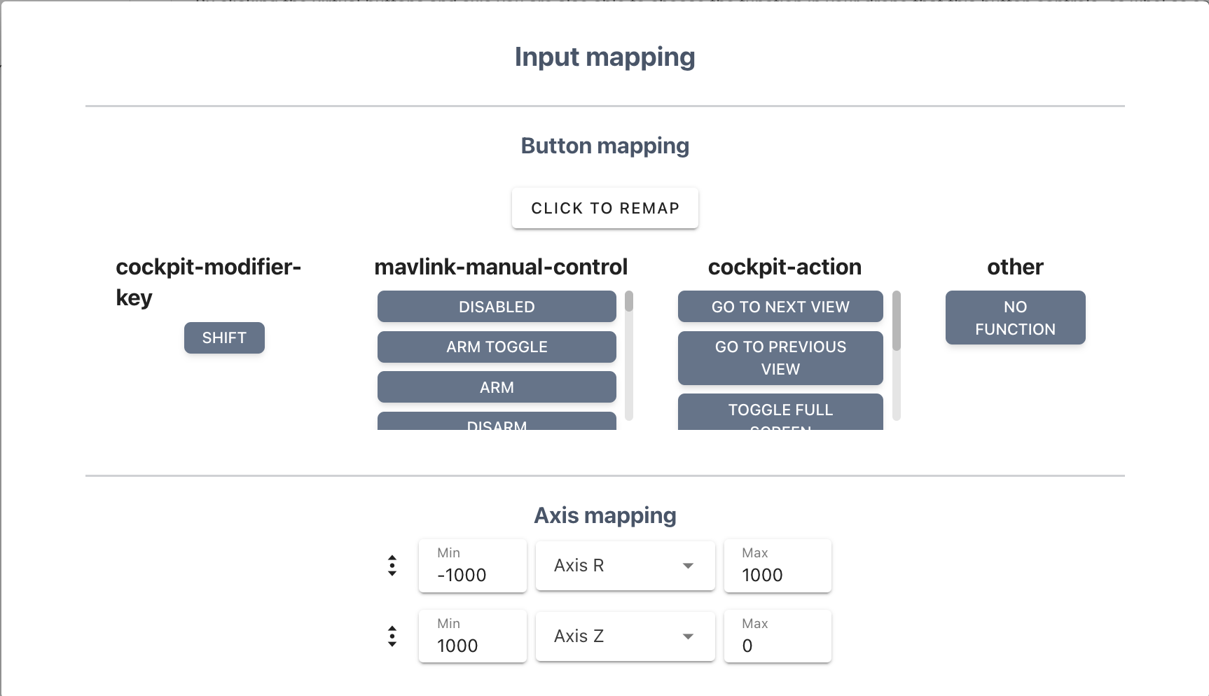 Joystick Button Mapping