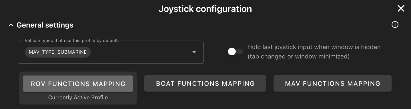 Joystick Function Mapping