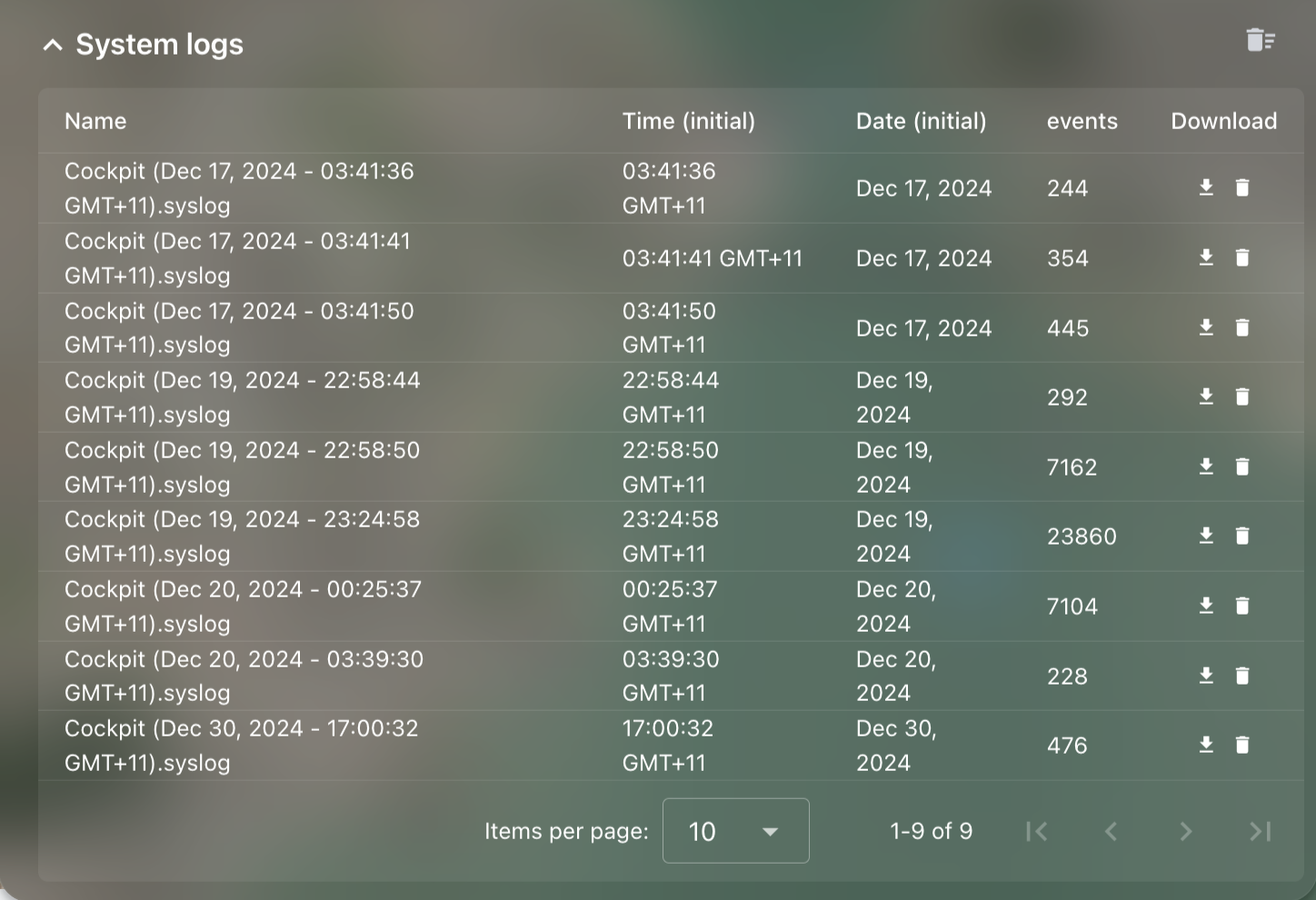 System Logs