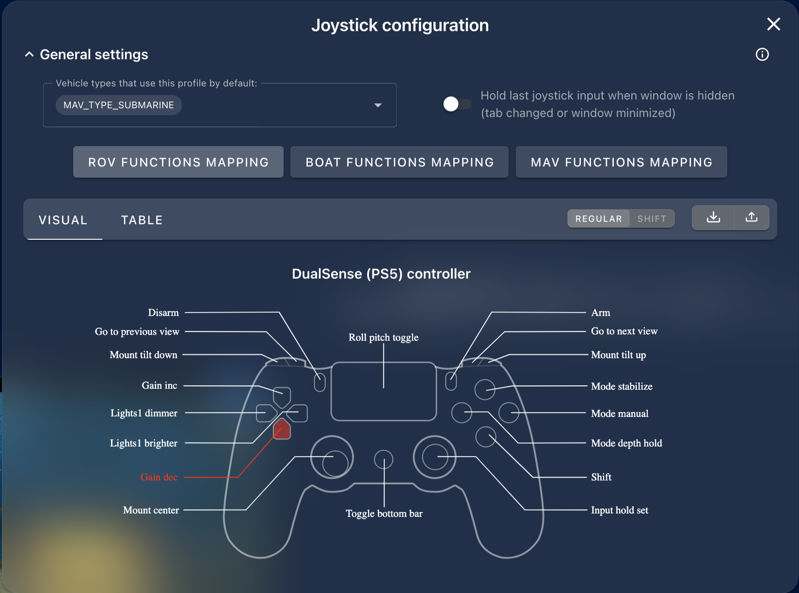 Joystick Button Mapping