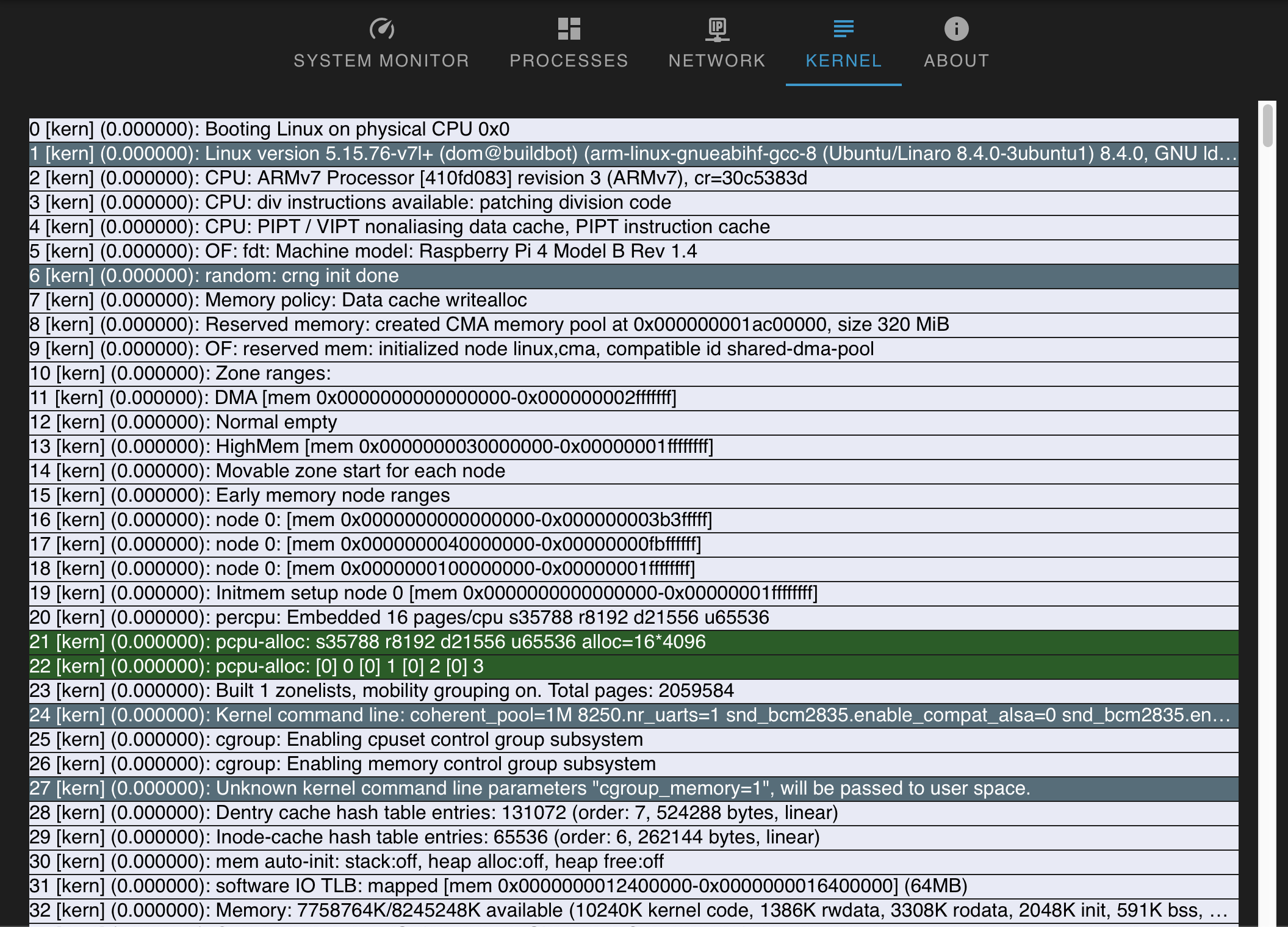 System Info Kernel