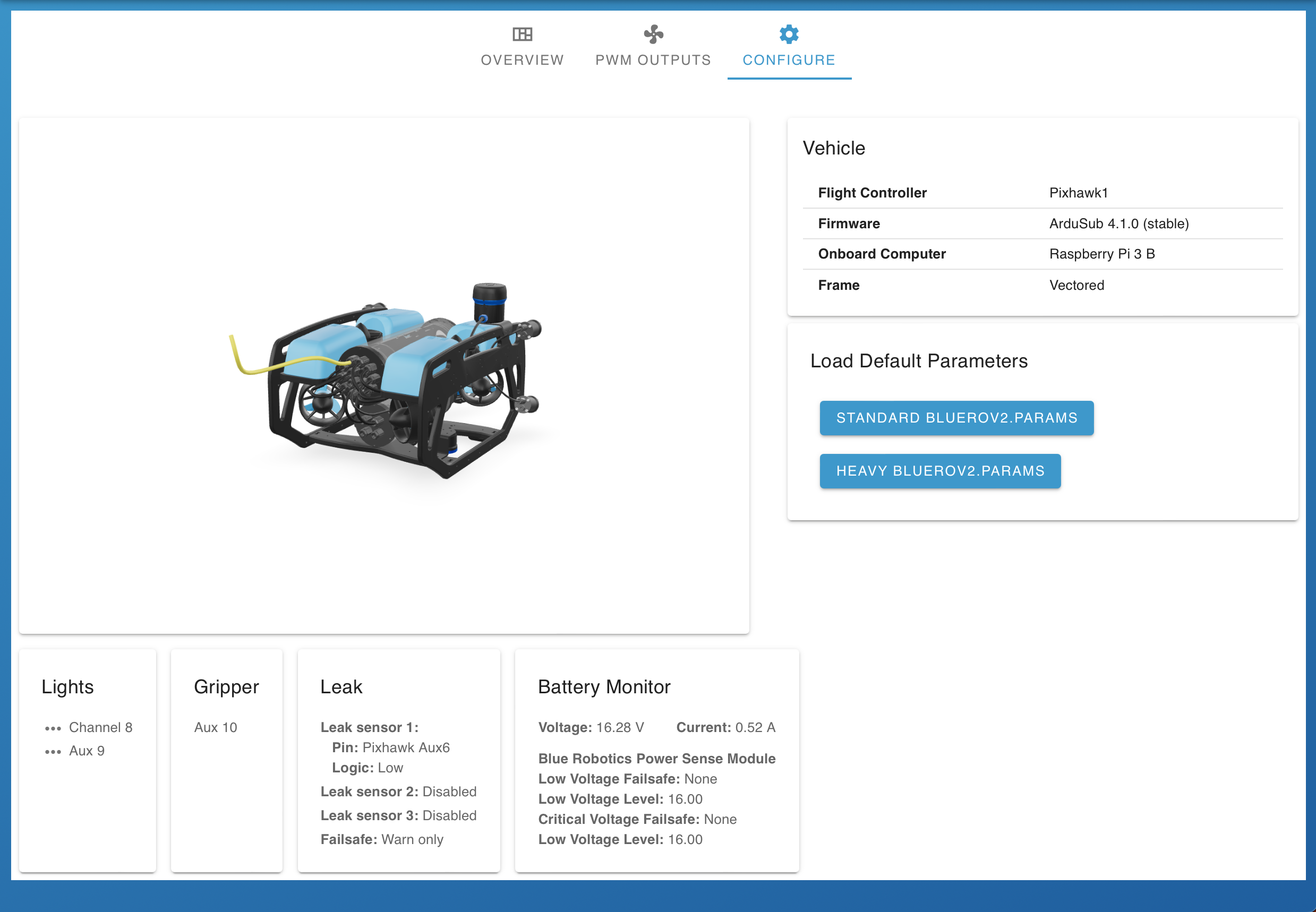 Vehicle Setup Configure