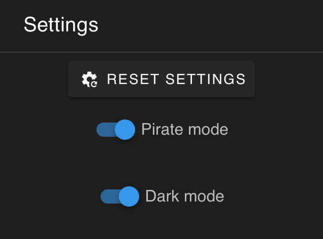 Settings (pirate mode)