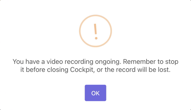 Video Recording Termination Warning