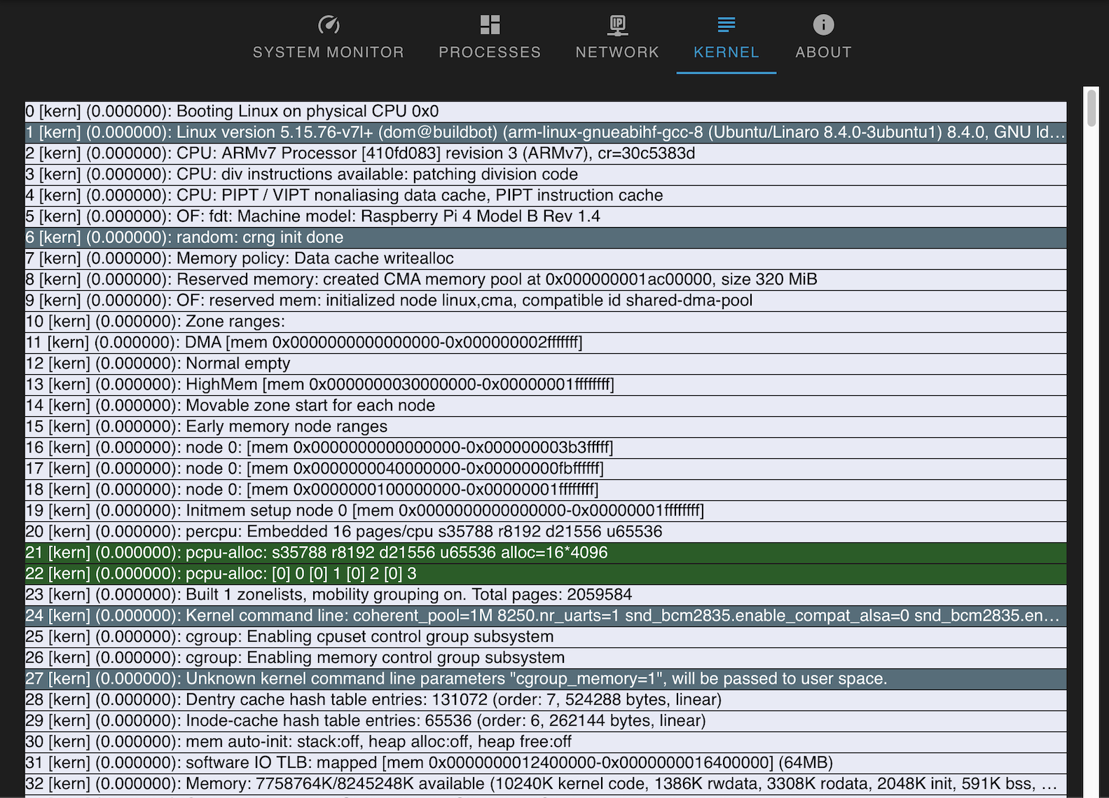 System Info Kernel