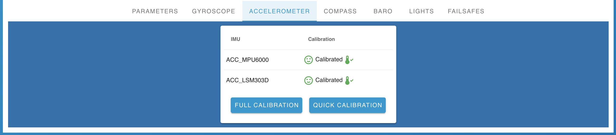 Vehicle Setup Configure Accel